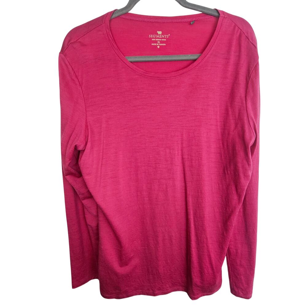 Segments Womens Merino Wool Base Layer Shirt Sz XL Gorpcore Outdoor Trail Hiking